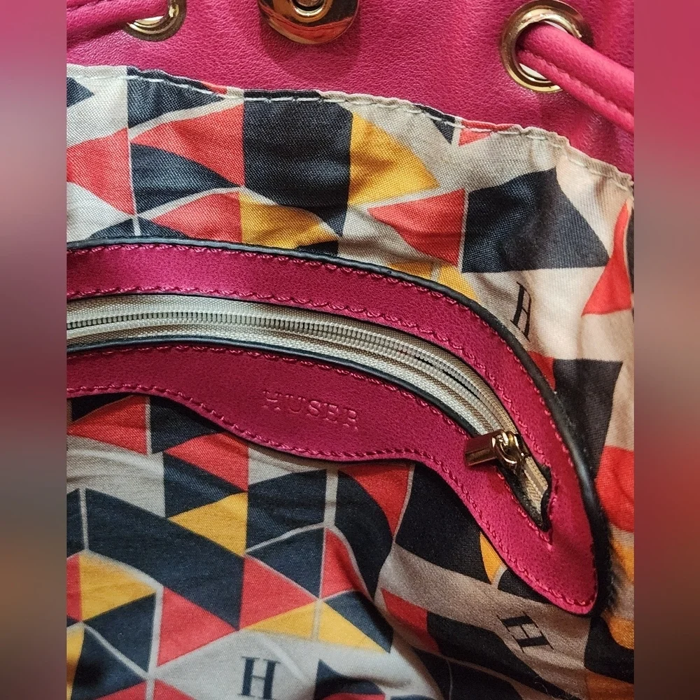 Huser Hot Pink Medium Bucket Bag Purse